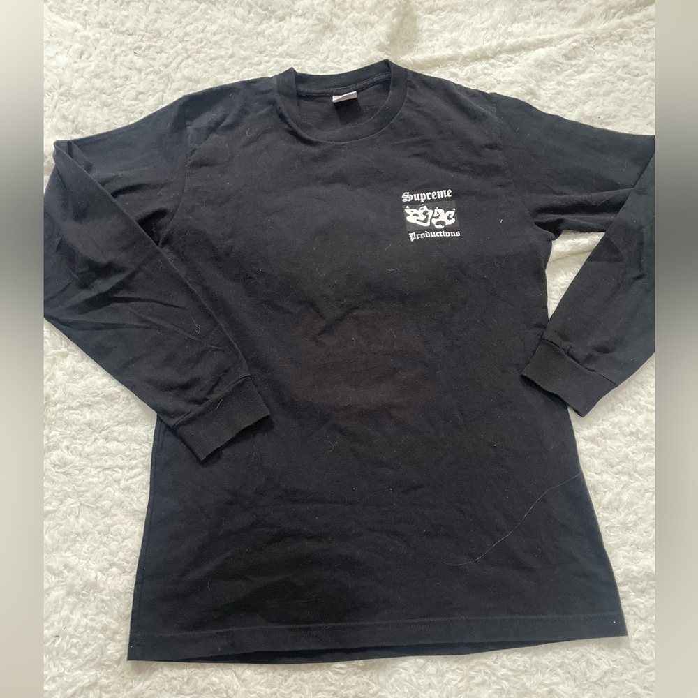 Supreme Black Graphic Long Sleeve Tee